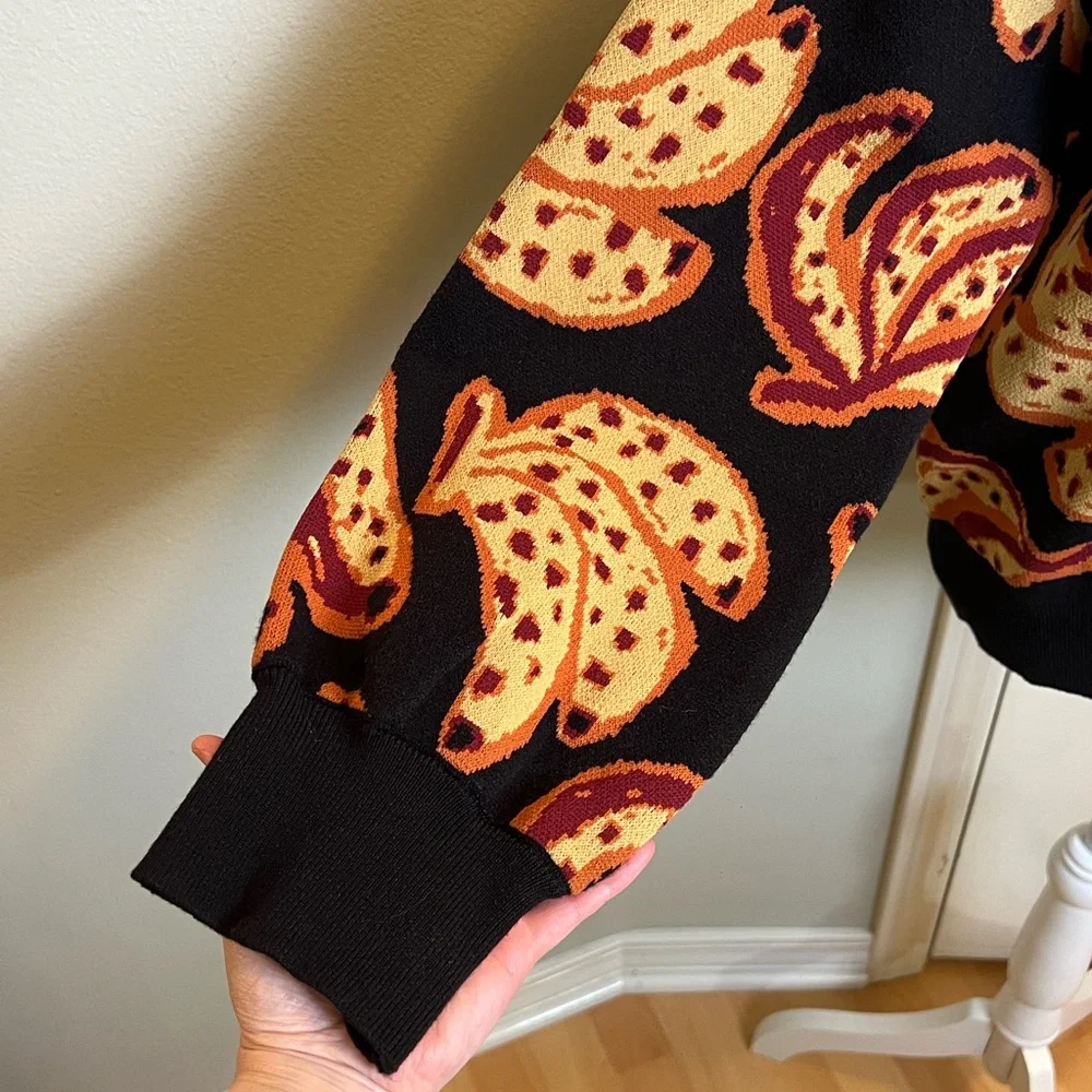 NWOT Banana Fruit Pattern Cardigan Sweater - Picture 4 of 11